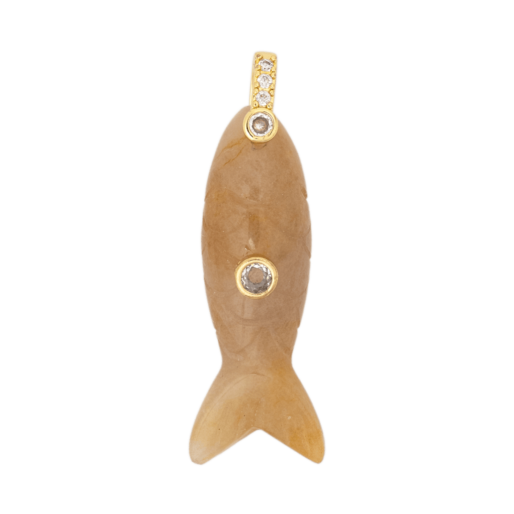 Yellow Jade Pez Charm by BRACHA