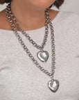 Silver Puffy Heart