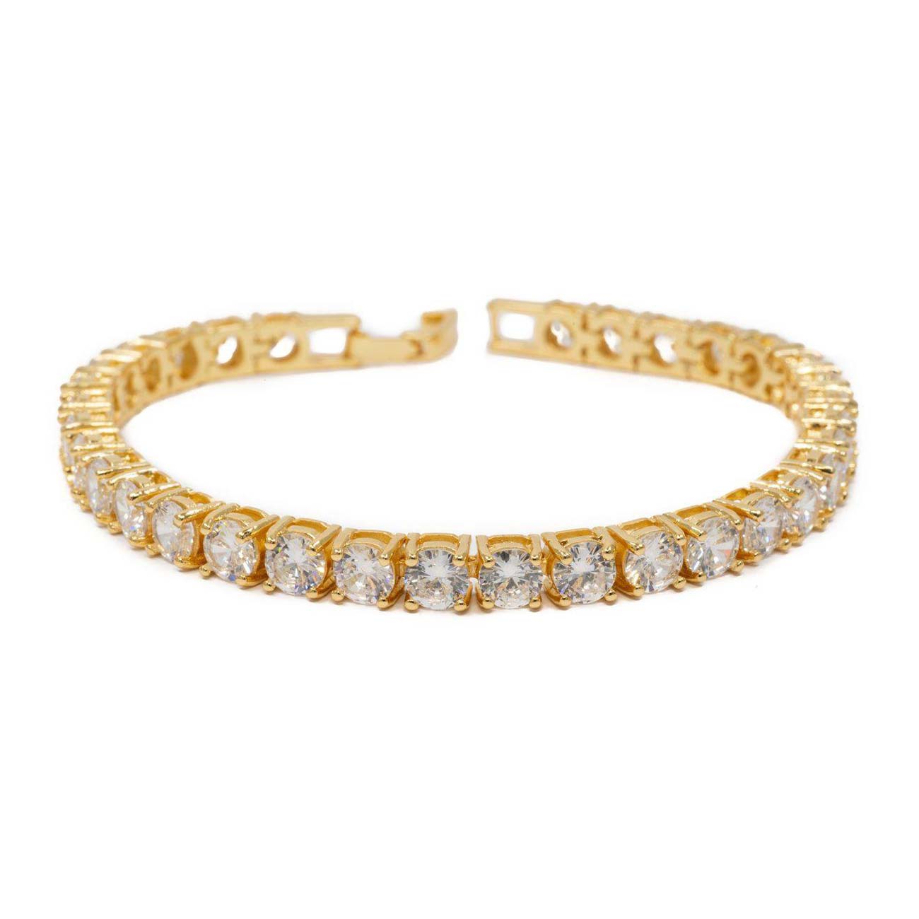 1.0 Carat Real Diamond Bracelet in Two Tone Yellow Gold Plated Sterling  Silver | eBay