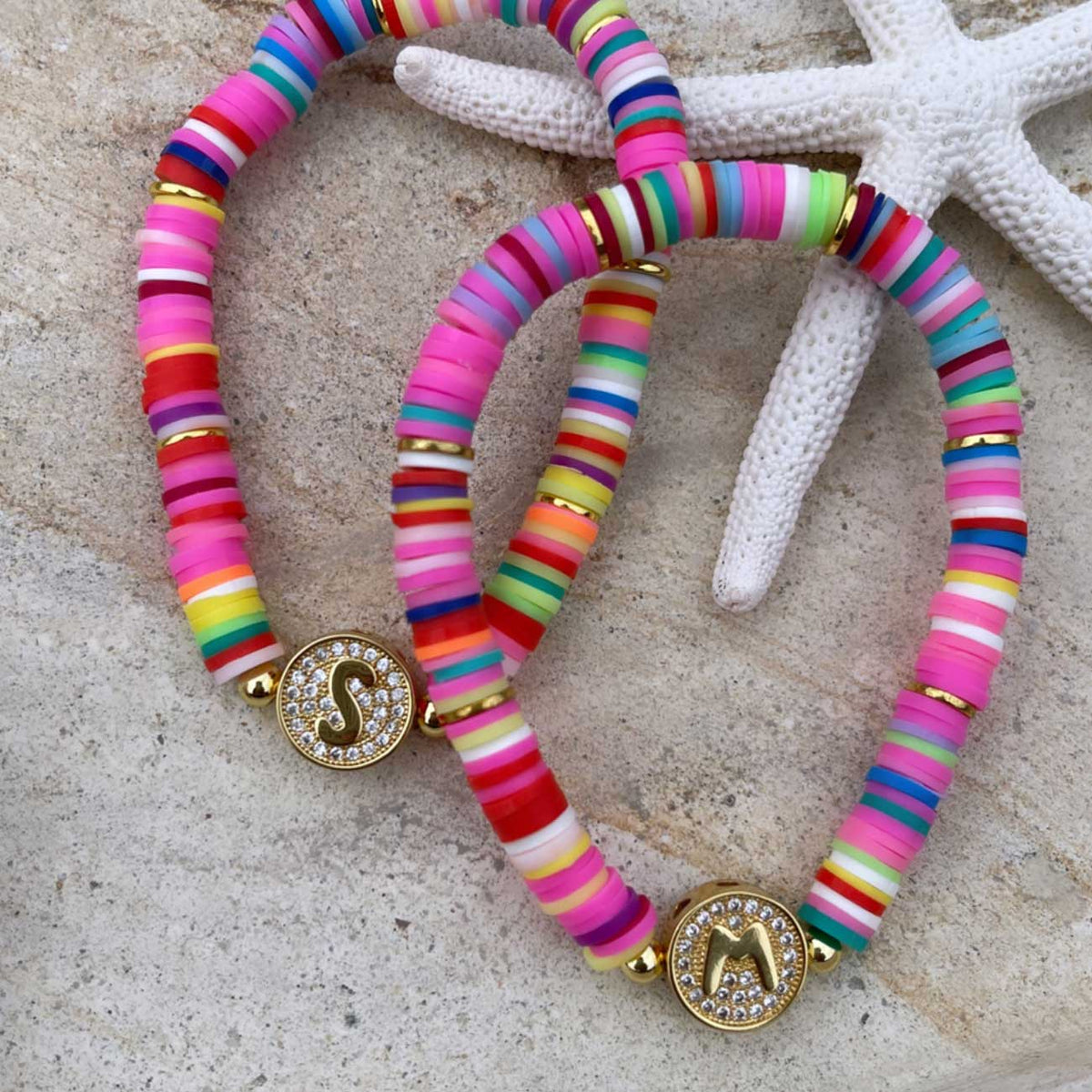 Wholesale Letter Eed Beads Bracelet,12 Pieces
