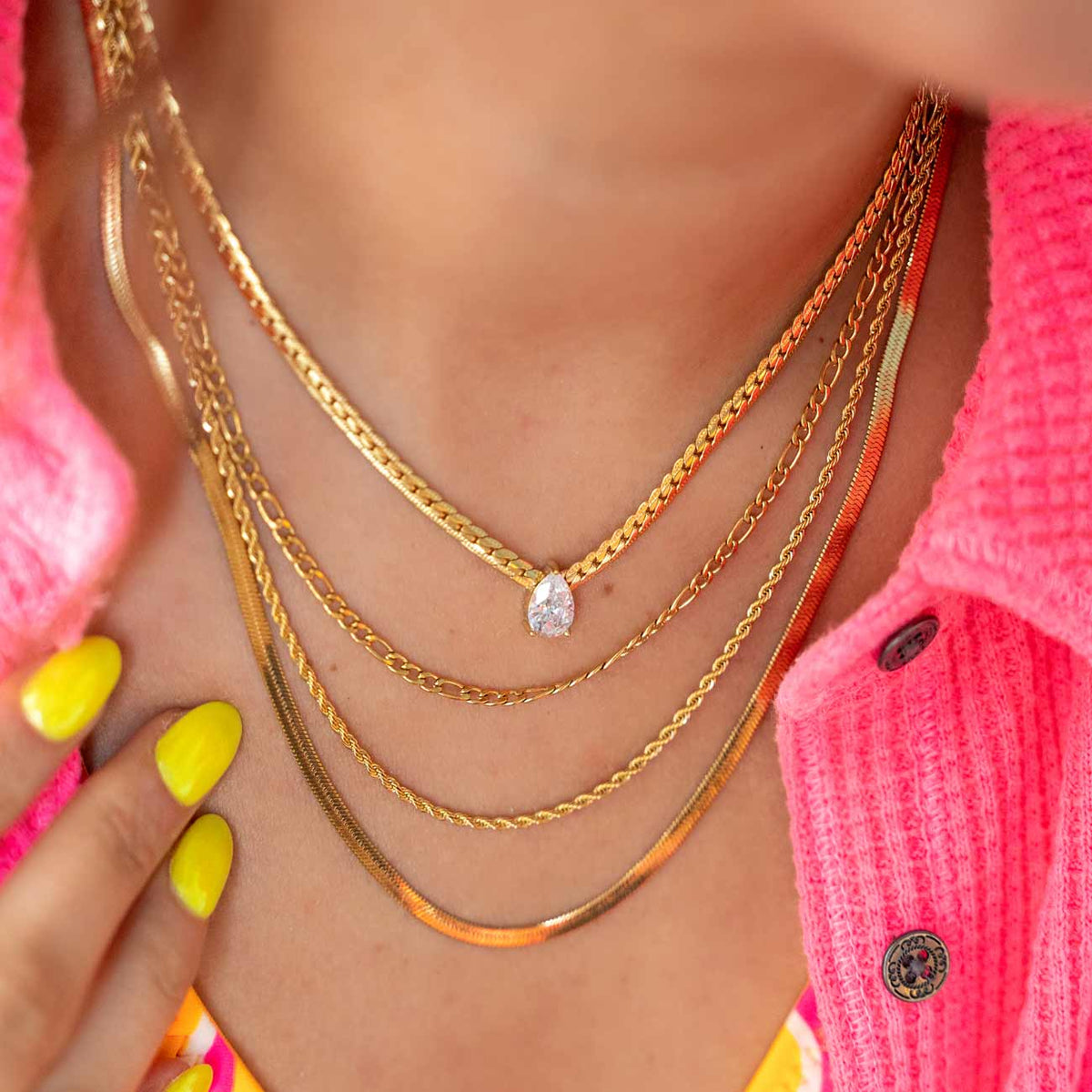 3-Necklace Layering Extension Chain