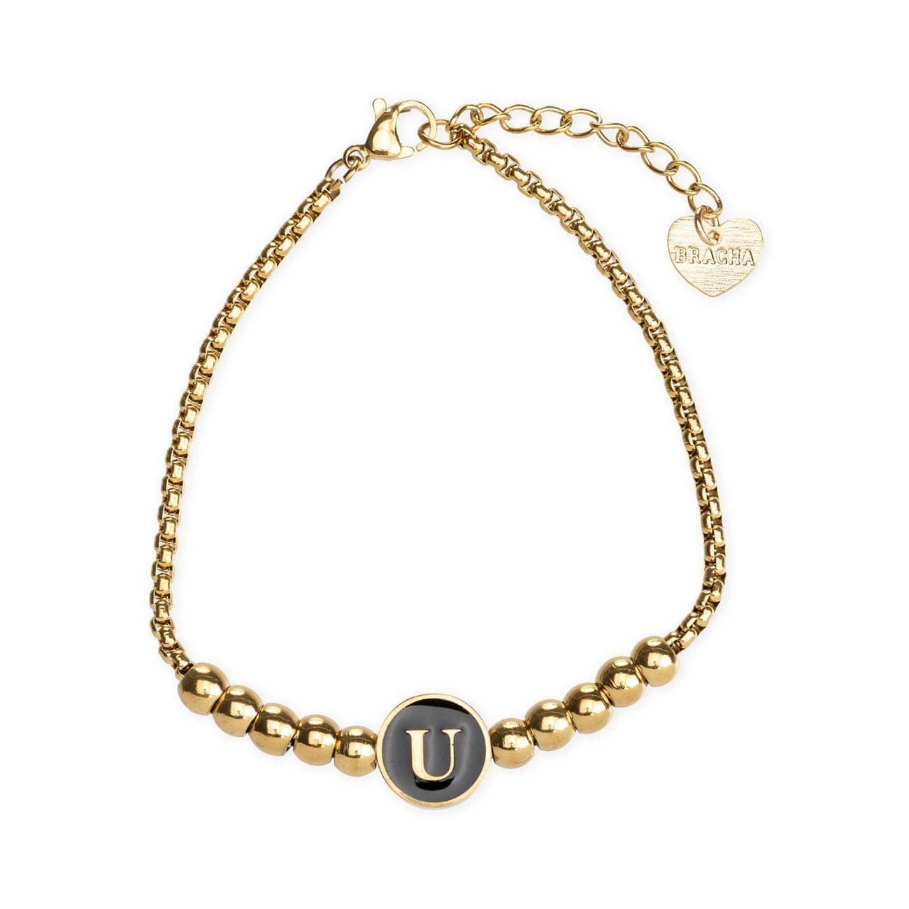 BRACHA Gold Beaded Initial Bracelet