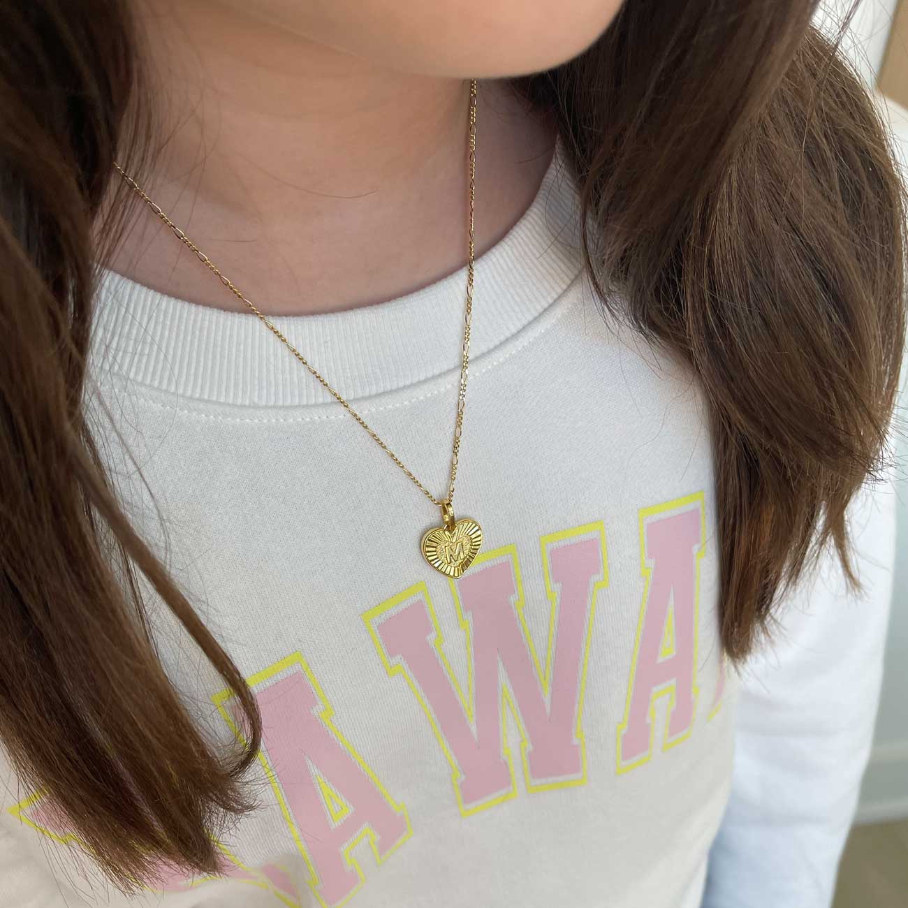 BRACHA Heart Initial Necklace