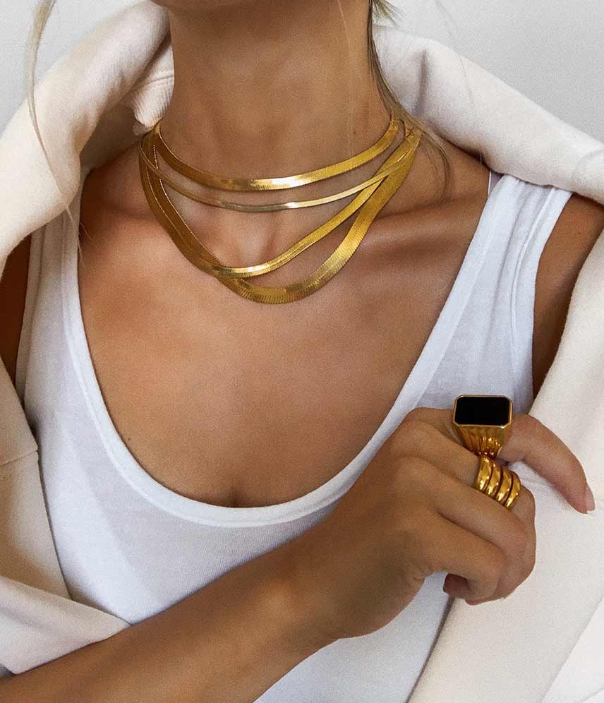 Thick Gold Filled Monte Carlo Necklaces BRACHA 